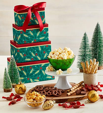 Holiday Evergreen Festive Sweets Tower
